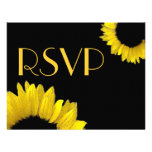 Bright Yellow Sunflower Wedding RSVP Custom Invitations
