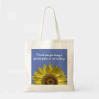 Bright yellow sunflowers thank you canvas bags
