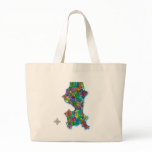 Brightly Colored Map of Seattle Canvas Bag