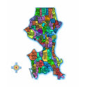 Brightly Colored Map of Seattle t-shirts by greenbaby Brightly Colored Map of Seattle t-shirts