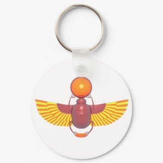 Brightly Colored Scarab Design keychain