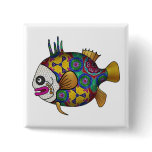 Brightly colored tropical fish - 2 buttons