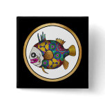 Brightly colored tropical fish - 2 buttons