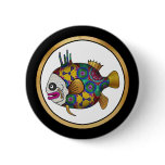 Brightly colored tropical fish - 2 buttons