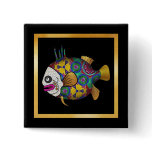 Brightly colored tropical fish - 2 buttons