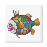 Brightly colored tropical fish - 2 magnets