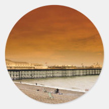 Brighton pier, England Round Sticker