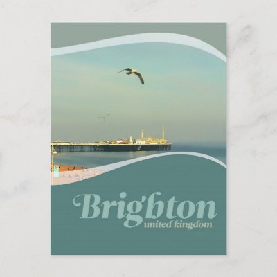 Brighton Pier Seagull Postcard zazzle_postcard