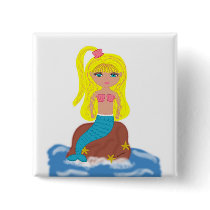 Brigit the Mermaid Button
