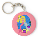 Brigit the Pink Mermaid and Dolphin Keychain