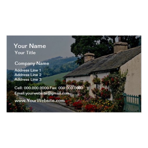 Brigsteer cottage, Lythe Valley, South Cumbria, En Business Card (front side)