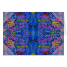 Brilliant Blue Abstract Line and Shape Design Greeting Cards