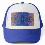 Brilliant Blue Abstract Line and Shape Design Trucker Hats