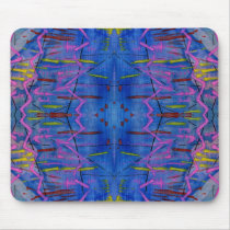 Brilliant Blue Abstract Line and Shape Design Mousepads