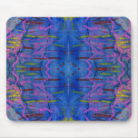Brilliant Blue Abstract Line and Shape Design mousepads