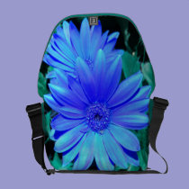 Brilliant Blue Gerber Daisy Rickshaw Messenger Bag messenger bags