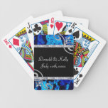 Brilliant Blue Roses & Diamond Swirls Wedding Card Decks
