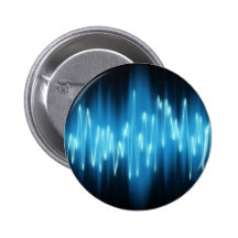 Brilliant Blue Sound Waves on Black Buttons