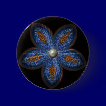 Brilliant Blues Batik buttons