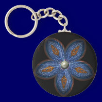 Brilliant Blues Batik keychains