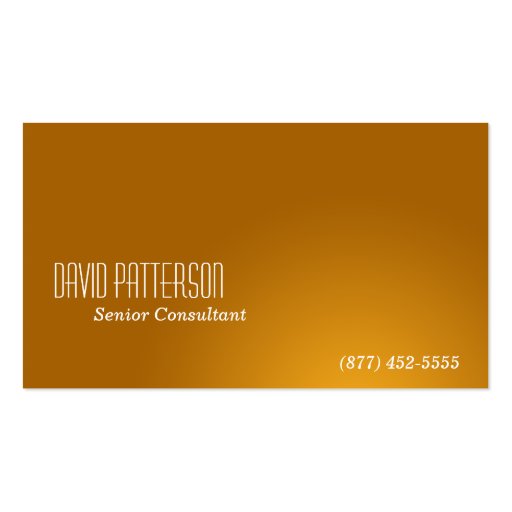 Brilliant Bronze Business Card (back side)