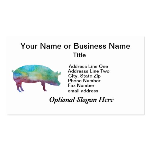 Brilliant Color-washed Pigs Business Card Templates
