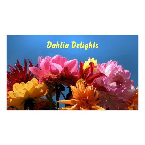 Brilliant Dahlias Business Card Template (front side)