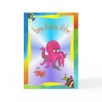 Brilliant Octopus Happy Birthday Card by joanell Brilliant Octopus Happy Birthday Card