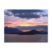 Brilliant Pink Inside Passage Sunset Postcard