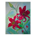 Brilliant Red Lilly Flowers Fine Art Painting posters by icansketchu Brilliant Red Lilly Flowers Fine Art Painting posters