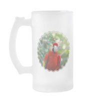 Brilliant Red Parrot Frosted Beer Mug