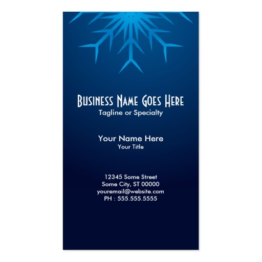 brilliant snowflake business card template