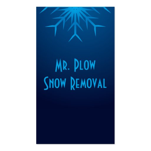 brilliant snowflake snow removal business card templates (back side)