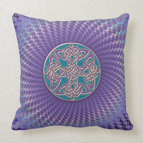 Brilliant Spiral Fractal With Celtic Knot Design mojo_throwpillow