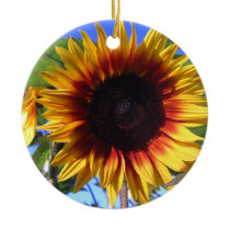 Brilliant Sunflower Round Ornament