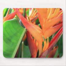 Brilliant Tropical Heliconia Florals Mouse Pads