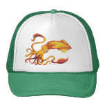 Brilliant Yellow Squid with Orange Tentacles Hats