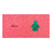 Brillo conocido personalizado del rosa de la tortu tarjeta personal