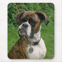 Brindle and White Boxer Dog Mousepad / Mousemat