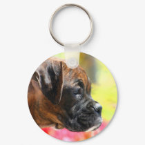 Brindle Boxer puppy keychain