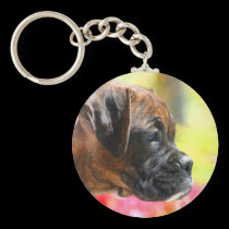 Brindle Boxer puppy keychain