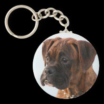 Brindle boxer puppy keychain keychains