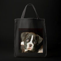 Brindle boxer puppy tote bag