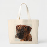 Brindle boxer puppy tote bag