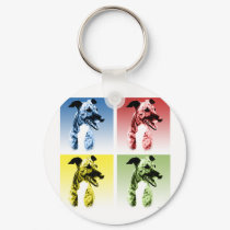 Brindle Greyhound Pop Art keychains by GreyWolfCreation Brindle Greyhound Pop Art keychains