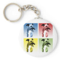 Brindle Greyhound Pop Art keychains