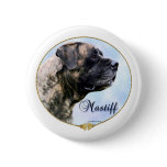 Brindle Mastiff Portrait Button