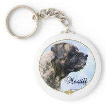 Brindle Mastiff Portrait Keychain keychains