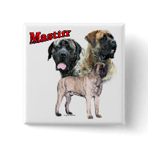 Brindle Mastiff Trio Button