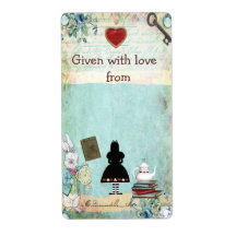 Bring a Book Alice in Wonderland Bookplates Custom Shipping Label